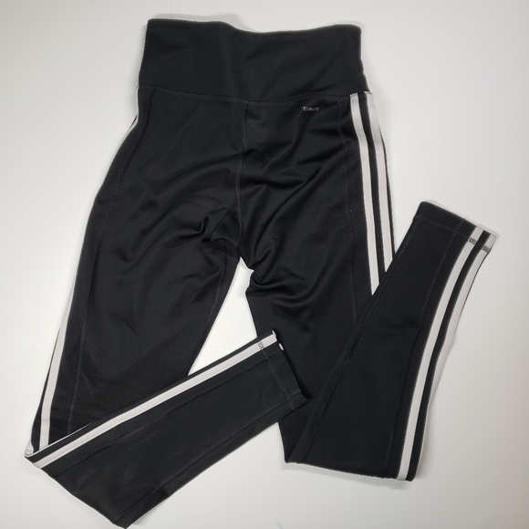 Adidas Climalite 3 Stripe Leggings Size XS - Picture 4 of 6